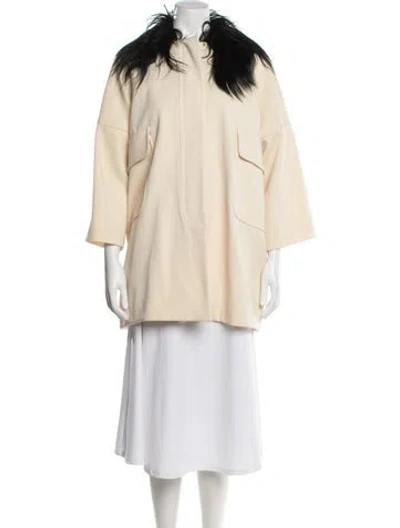 Pre-owned Giambattista Valli Wool Fur Jacket In Neutral