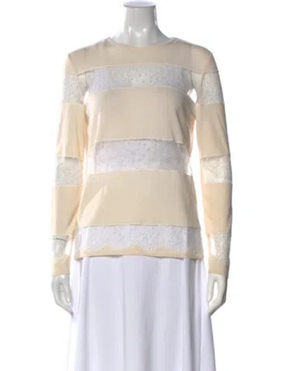 Pre-owned Giambattista Valli Wool Lace Pattern Sweater In Neutral