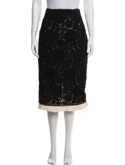 Pre-owned Giambattista Valli Wool Midi Length Skirt In Black
