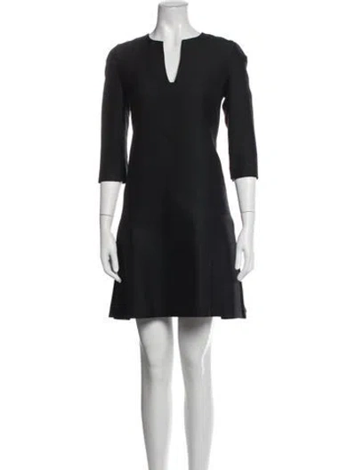 Pre-owned Giambattista Valli Wool Mini Dress In Black