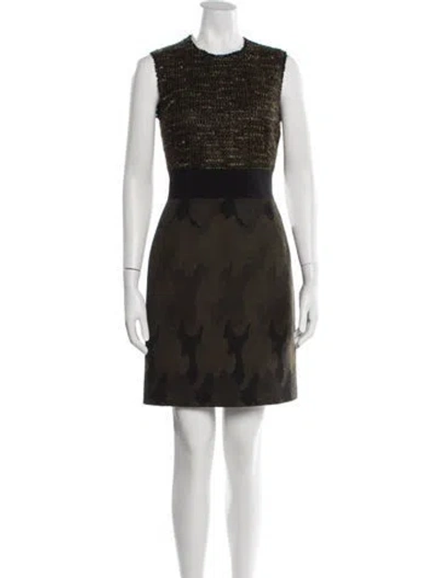 Pre-owned Giambattista Valli Wool Mini Dress In Green