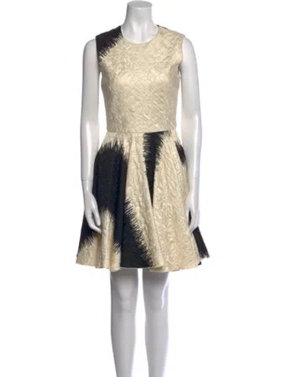 Pre-owned Giambattista Valli Wool Mini Dress In Neutral