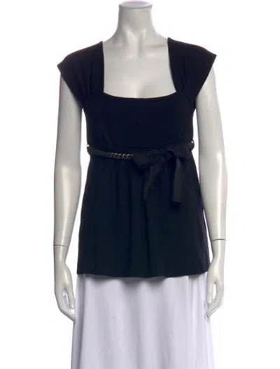 Pre-owned Giambattista Valli Wool Square Neckline Top In Black