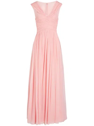 Giambattista Valli Wrapped Silk Georgette Dress In Rosa