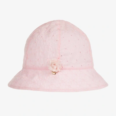 Giamo Babies' Girls Pink Broderie Anglaise Sun Hat