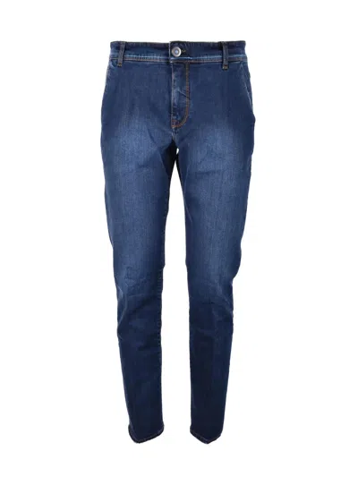 Giampaolo Blue Slim Cotton-blend Jeans