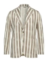 Giampaolo Man Blazer Ivory Size 38 Viscose, Polyamide, Elastane In White