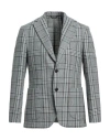 Giampaolo Man Blazer Light Grey Size 40 Wool, Polyamide, Polyester In Grey
