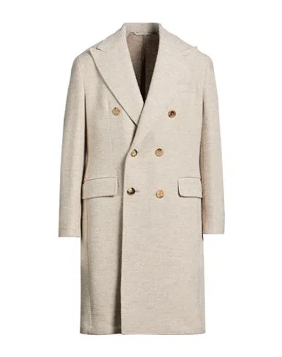 Giampaolo Man Coat Beige Size 40 Virgin Wool, Cashmere In Gray