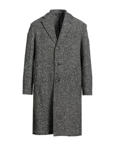 Giampaolo Man Coat Black Size 46 Virgin Wool In Gray