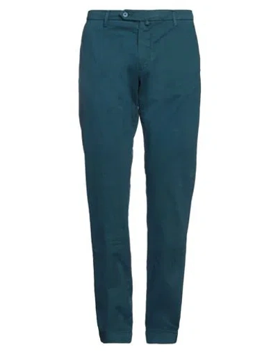Giampaolo Man Pants Deep Teal Size 35 Cotton, Polyester In Green