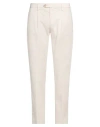 Giampaolo Man Pants Ivory Size 34 Cotton In White