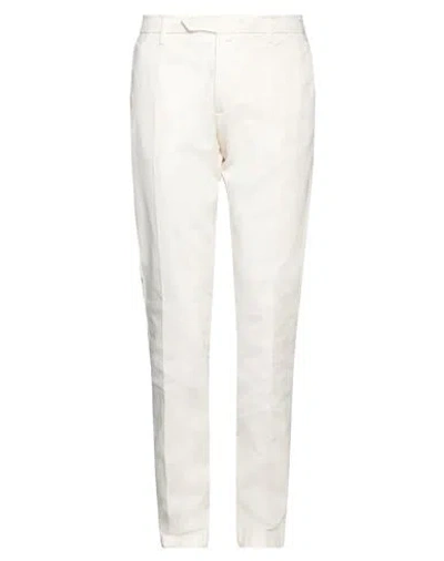 Giampaolo Man Pants Off White Size 40 Cotton, Linen