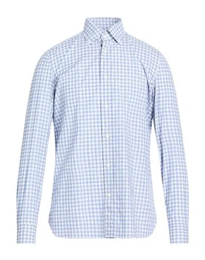 Giampaolo Man Shirt Azure Size 15 ½ Cotton In Blue