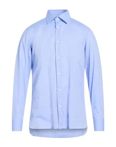 Giampaolo Man Shirt Azure Size 17 Cotton In Blue