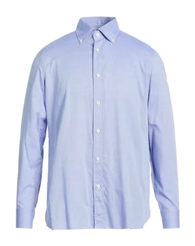 Giampaolo Man Shirt Azure Size 17 Cotton In Blue