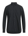 Giampaolo Man Shirt Black Size 16 Cotton In Black