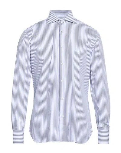 Giampaolo Man Shirt Blue Size 16 Cotton