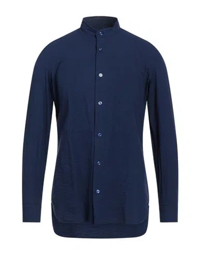 Giampaolo Man Shirt Blue Size M Cotton
