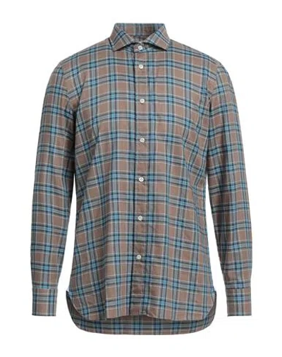 Giampaolo Man Shirt Brown Size 17 Cotton