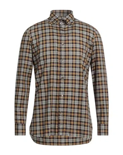 Giampaolo Man Shirt Brown Size 15 ½ Cotton