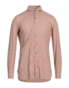 Giampaolo Man Shirt Brown Size 15 ½ Cotton, Tencel In Brown