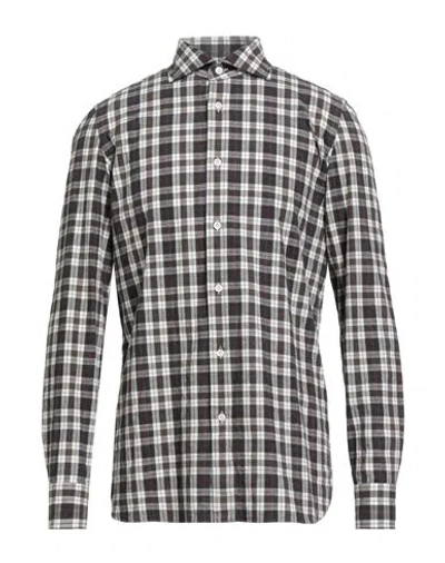 Giampaolo Man Shirt Dark Brown Size 15 ½ Cotton