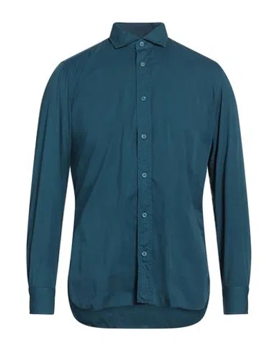 Giampaolo Man Shirt Deep Jade Size M Cotton In Green
