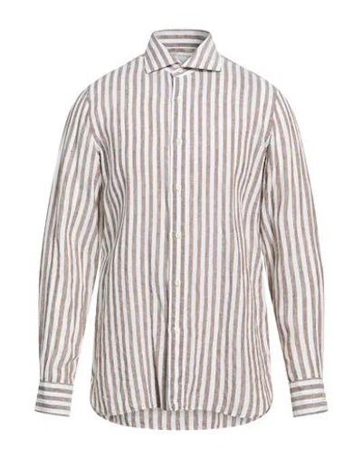 Giampaolo Man Shirt Grey Size 17 ½ Linen In Gray