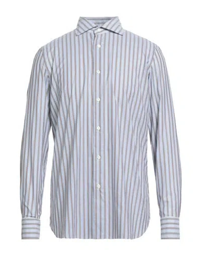 Giampaolo Man Shirt Khaki Size 16 Cotton In Blue