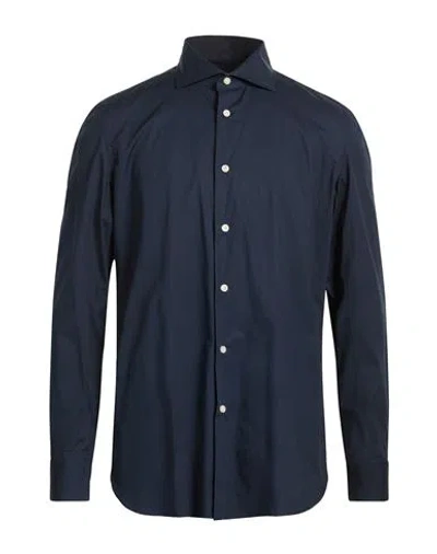 Giampaolo Man Shirt Midnight Blue Size 16 ½ Cotton