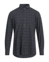 Giampaolo Man Shirt Midnight Blue Size 17 Cotton In Blue