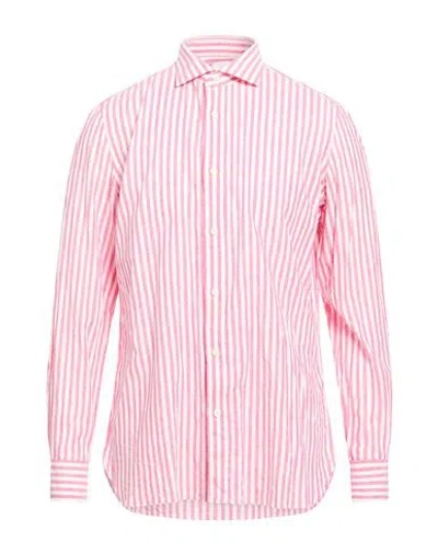 Giampaolo Man Shirt Pink Size 15 ¾ Linen, Cotton
