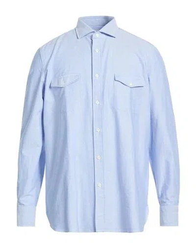 Giampaolo Man Shirt Sky Blue Size 17 Cotton