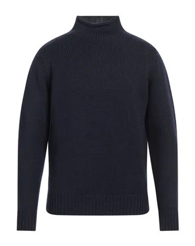 Giampaolo Man Turtleneck Midnight Blue Size 40 Merino Wool