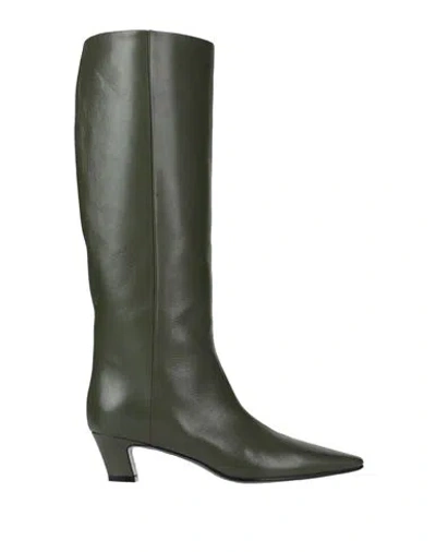 Giampaolo Viozzi Boot Woman Boot Military Green Size 6 Ovine Leather