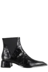 Giampaolo Viozzi Crocodile-pattern Ankle Boots With Glossy Finish In Black