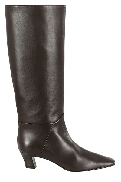 Giampaolo Viozzi High-heeled Nappa Leather Stivale Boot In Brown