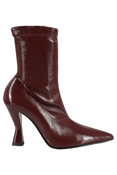 Giampaolo Viozzi Naplack Stretch Ankle Boot In Burgundy