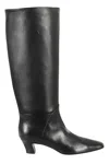 Giampaolo Viozzi Knee-high Nappa Boots With Square Toe In Nero