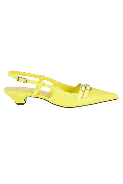 Giampaolo Viozzi Nappa Slingback Pump In Yellow