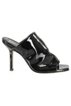 Giampaolo Viozzi Vernice Squarish Open-toe Patent Leather Mules