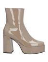 Giampaolo Viozzi Woman Ankle Boots Khaki Size 11 Soft Leather In Beige