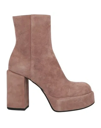 Giampaolo Viozzi Woman Ankle Boots Light Brown Size 6 Leather In Beige