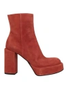 Giampaolo Viozzi Woman Ankle Boots Rust Size 11 Leather