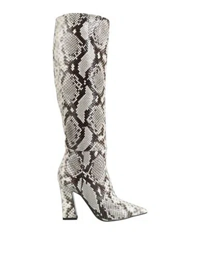 Giampaolo Viozzi Woman Boot Light Grey Size 7 Leather In White