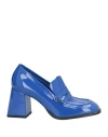 Giampaolo Viozzi Woman Loafers Blue Size 6 Soft Leather