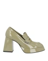 Giampaolo Viozzi Woman Loafers Military Green Size 9 Soft Leather