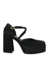 Giampaolo Viozzi Woman Pumps Black Size 8 Leather In Black