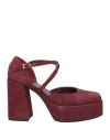 Giampaolo Viozzi Woman Pumps Burgundy Size 8 Leather In Red